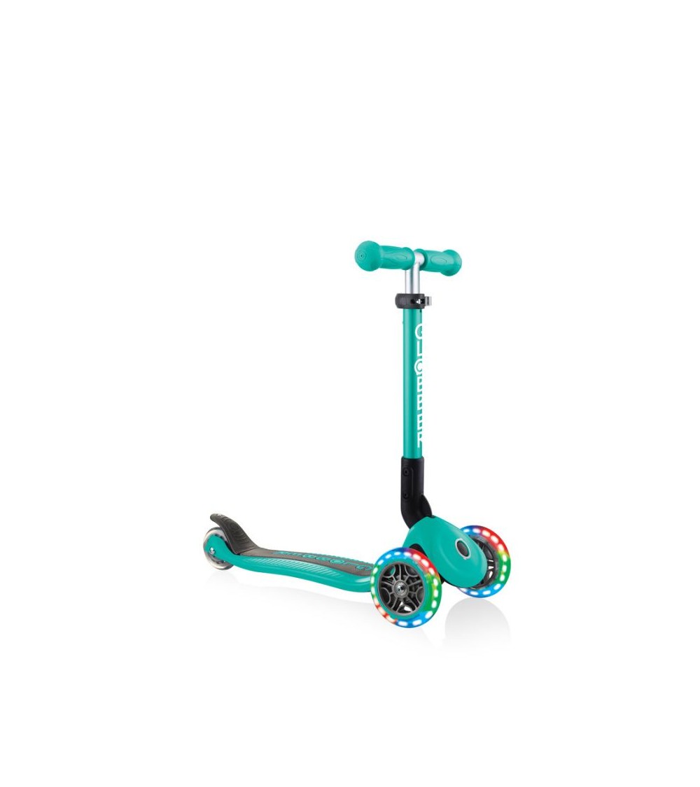 3-wheel scooter Globber Foldable Lights Emerald Green Jr 437-107