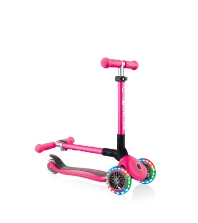 3-wheel scooter Globber Foldable Lights Fuchsia Jr 437-110