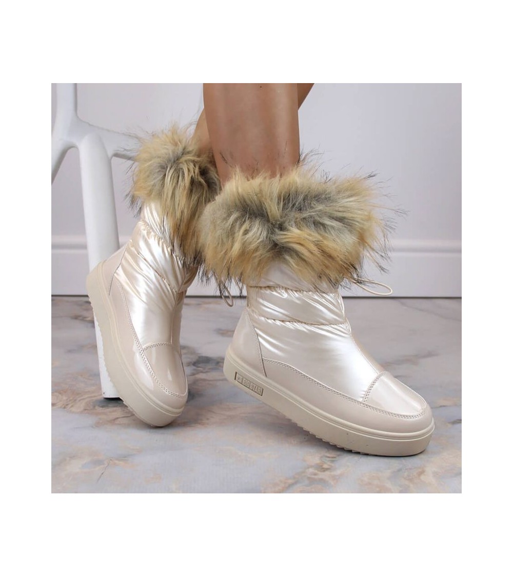 Big Star W INT1924B platform snow boots with fur, beige