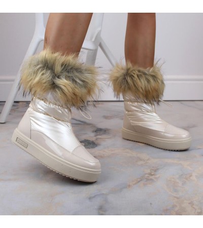 Big Star W INT1924B platform snow boots with fur, beige