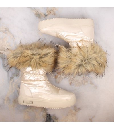 Big Star W INT1924B platform snow boots with fur, beige