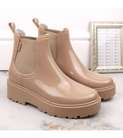 Galoshes lacquered on the Big Star W INT1918B platform, beige