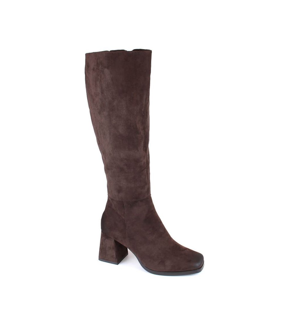 Potocki W WOL192B insulated suede high-heeled boots, brown