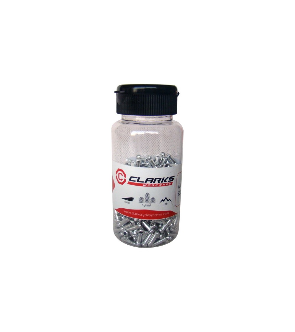 Końcówka linki hamulca/przerzutki CLARK'S CX88DP 1mm-1,6mm aluminiowa srebrna pudełko 500 szt