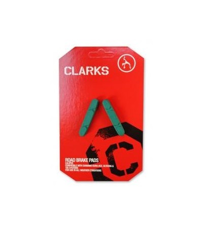 Okładziny hamulcowe CLARKS CP231 dla Shimano/Campagnolo, 52mm, Do obręczy ceramicznych, Szosa, Zielone (DWZ)