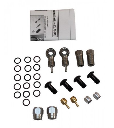 Przewód hamulca hydraulicznego CLARK'S SHIMANO (Deore XT 2005-2007) z końcówkami przód tył 3000mm biały