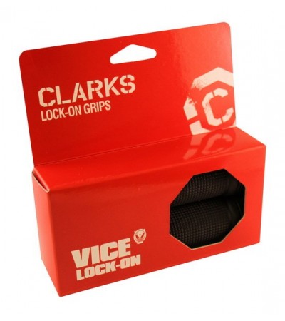 Chwyty kierownicy CLARKS CLO-201, LOCK-ON, Czarne, Pierścienie czarne aluminiowe anodyzowane