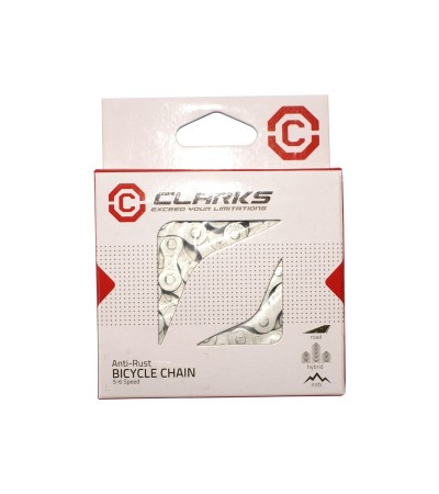 Łańcuch rowerowy CLARKS C5-7AR, 5-7-rzędowy, 116 ogniw, 1/2"x3/32", Spinka, Antykorozyjny, Srebrny