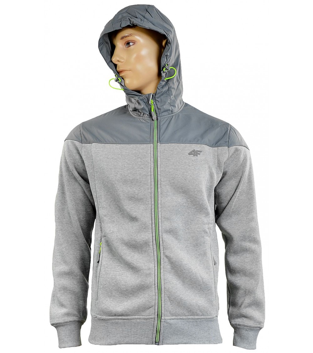 BLUZA 4F BLM005 jasny szary melanż