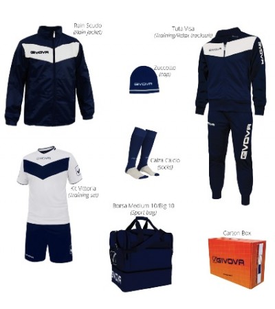 Komplet Givova Vittoria Box granatowo-biały