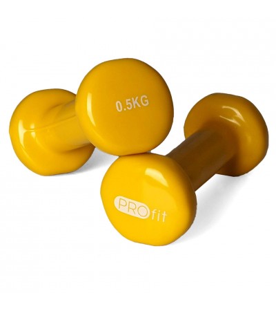 Hantle winylowe Profit żółte 2x0,5 kg DK 4102