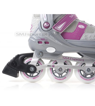 ŁYŻWOROLKI SMJ RX 21A GIRL szaro/różowe 33-36