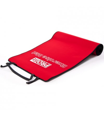 Mata do ćwiczeń Profit 180x60x0,6cm czerwono-czarna DK 705