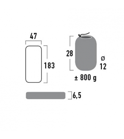 Materac High Peak Texas 185x47x6,5cm ciemnoszary 41003