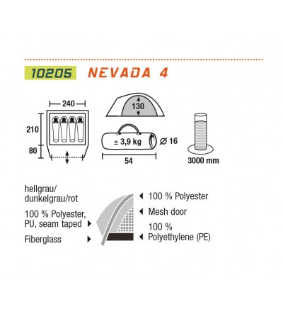 NAMIOT HIGH PEAK NEVADA 4 granatowo/szary /10205