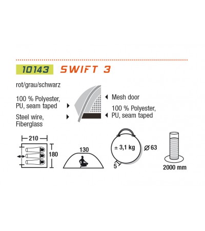 NAMIOT HIGH PEAK SWIFT 3 czerwony /10143