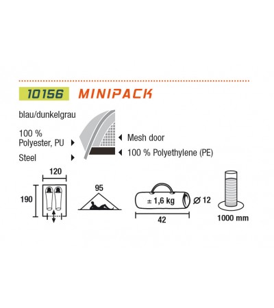 NAMIOT HIGH PEAK MINIPACK 2 niebiesko/szary / 10158