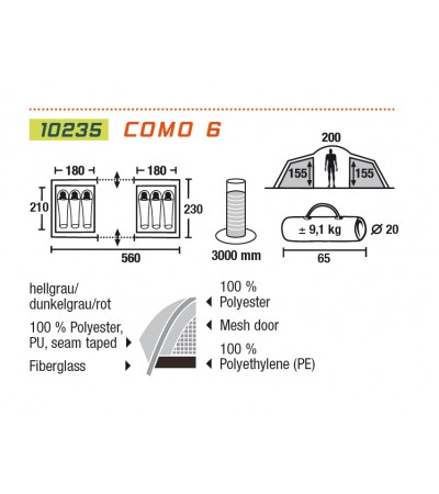 NAMIOT HIGH PEAK COMO 6 szary /10235