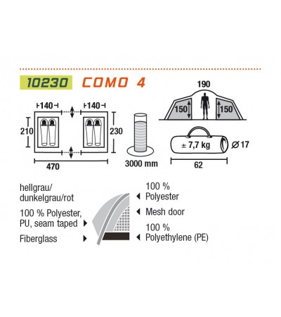 NAMIOT HIGH PEAK COMO 4 szary /10230