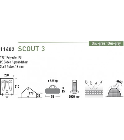 NAMIOT HIGH PEAK SCOUT 3 niebieski /11402