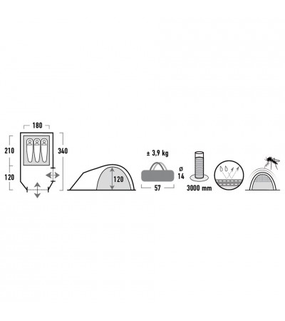 Namiot High Peak Kira 3 szaro-c.szary 10213