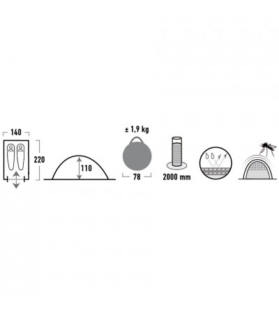 Namiot High Peak Stella 2 antracytowo zielony 10131