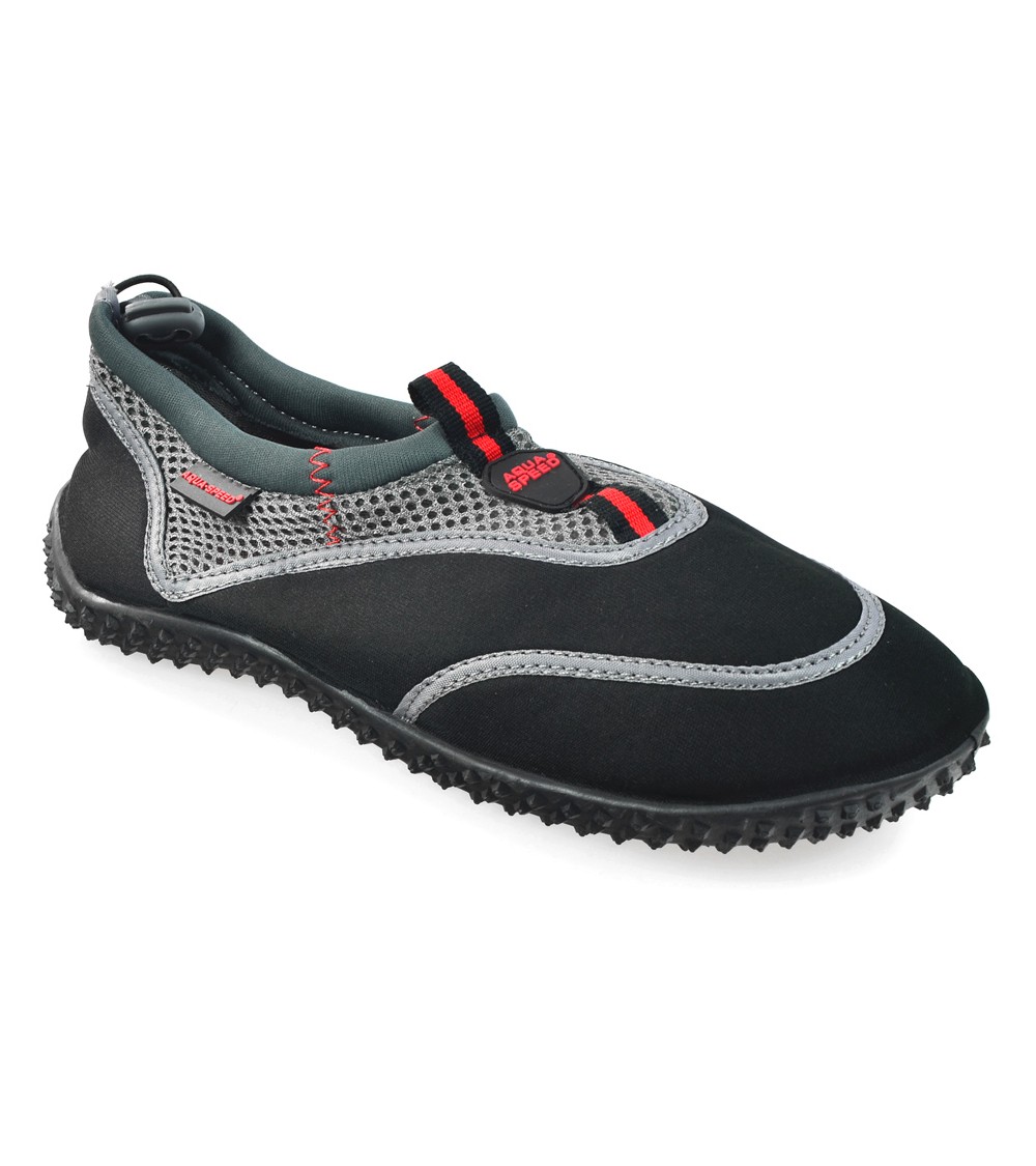 OBUWIE PLAŻOWE AQUA-SPEED czarno/szaro/czerwone 5B