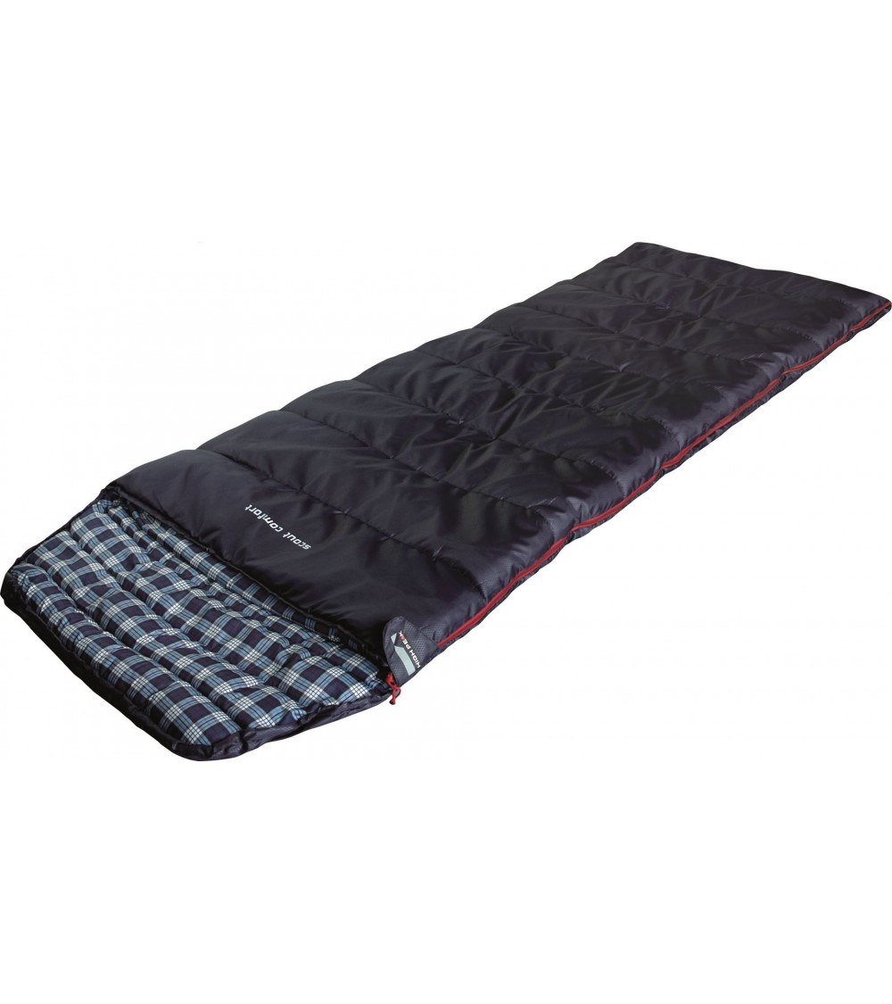 Śpiwór High Peak Scout Comfort (220x80cm) granat/kratka L-zip 21208