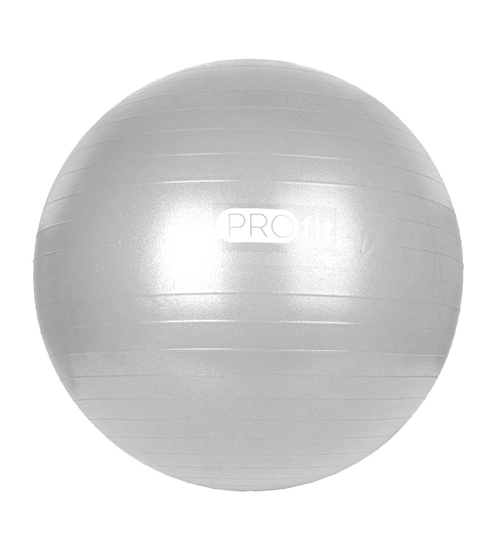 Piłka gimnastyczna Profit 85 cm srebrna z pompką DK 2102