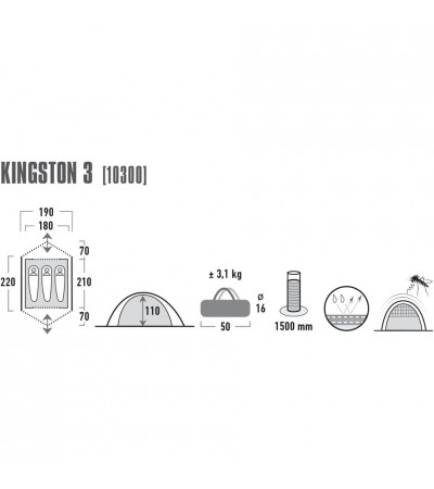 Namiot High Peak Kingston 3 niebiesko szary 10300