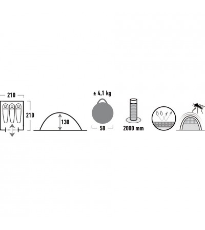 Namiot High Peak Hyperdome 3 antracytowo zielony 10149