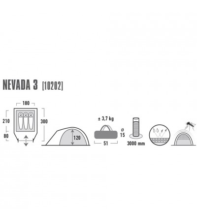 Namiot High Peak Nevada 3 szaro-czerwony 10202