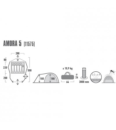 Namiot High Peak Amora 5 oliwkowy 11575