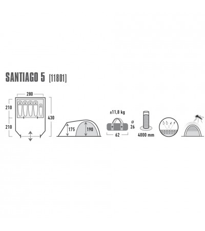 Namiot High Peak Santiago 5 szaro niebieski 11801