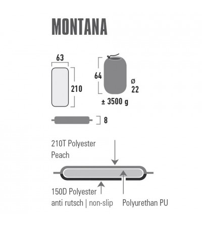 Mata Samopompująca High Peak Montana 210x63x8cm czerwona 41075