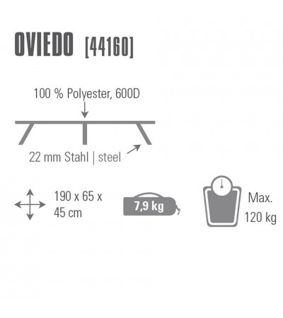 Łóżko Polowe High Peak Oviedo c.szaro niebieskie 44160