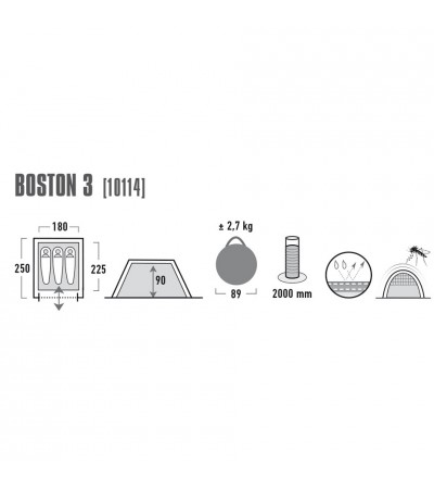 Namiot High Peak Boston 3 szary 10114