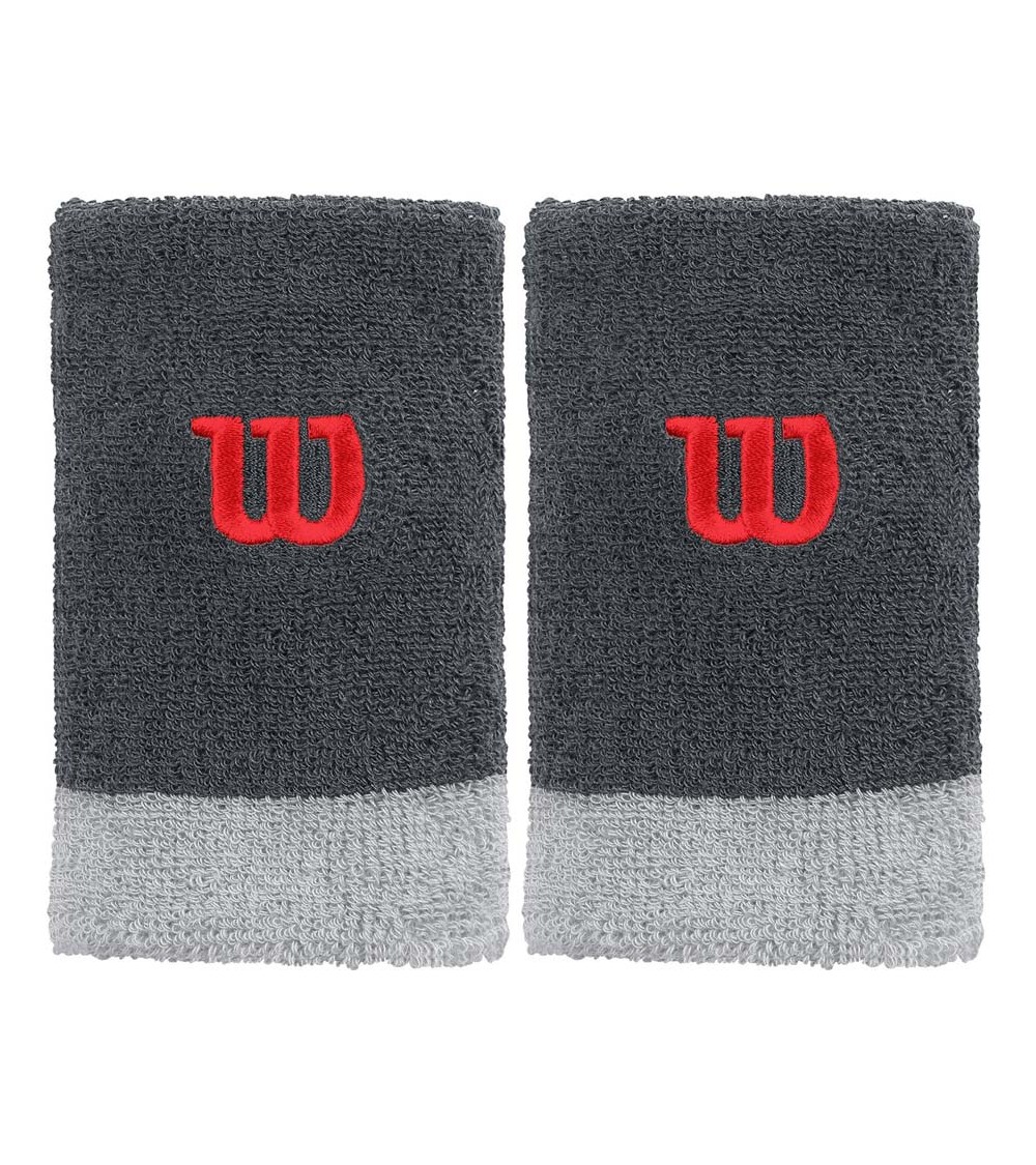 Frotka na rękę Wilson Extra Wide szeroka szara 2szt WRA733511