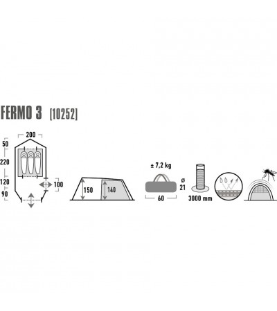 Namiot High Peak Fermo 3 grafitowo czerwony 10252