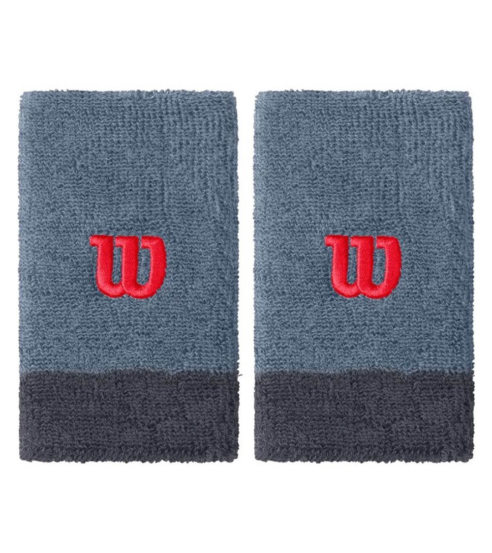 Frotka na rękę Wilson Extra Wide szeroka szara 2szt WRA733515