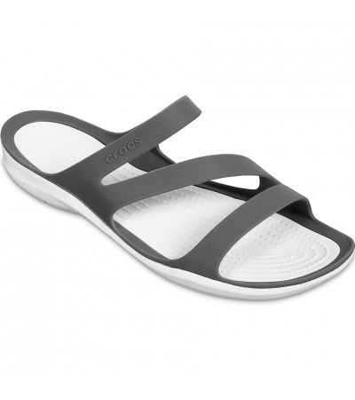 Klapki damskie Crocs Swiftwater Sandal W szaro-białe 203998 06X