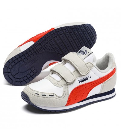 Buty dla dzieci Puma Cabana Racer SL V PS beżowo-czerwone 360732 76