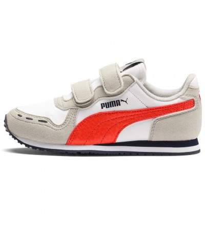 Buty dla dzieci Puma Cabana Racer SL V PS beżowo-czerwone 360732 76