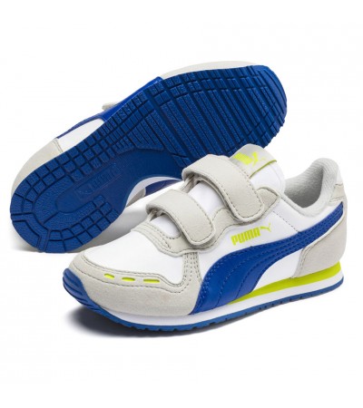 Buty dla dzieci Puma Cabana Racer SL V PS beżowo-niebieskie 360732 77