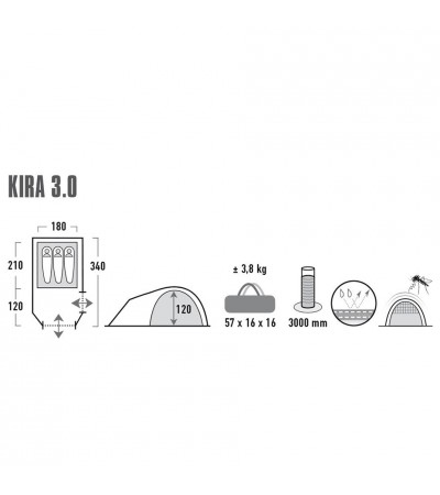 Namiot High Peak Kira 3 jasnoszary 10370