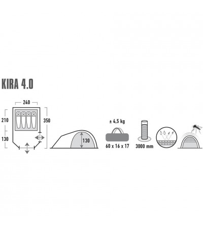 Namiot High Peak Kira 4 jasnoszary 10373