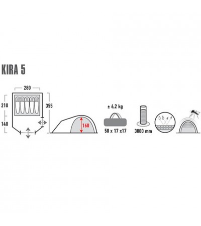 Namiot High Peak Kira 5 jasnoszary 10376