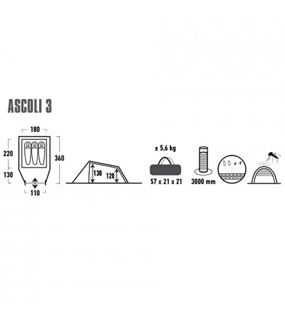 Namiot High Peak Ascoli 3 jasnoszary 10251