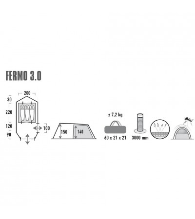 Namiot High Peak Fermo 3 jasnoszary 10253