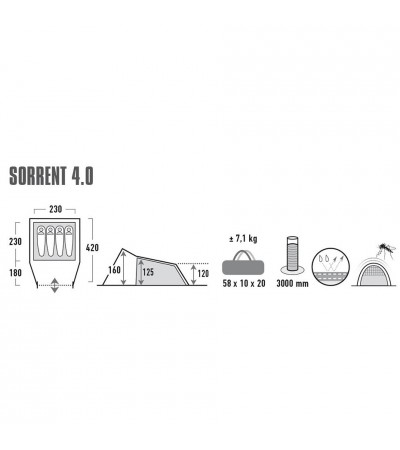 Namiot High Peak Sorrent 4 jasny szary 10256